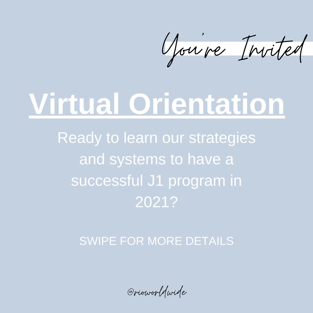 riooowgrande's tweet photo. Interested in the J1 program? I am hosting a FREE virtual orientation on November 16, 2020 at 10 AM EST

Kindly email your full name and resume at hellorioworldwide@gmail.com 😊 Thank you 🙏🏻 

#J1Visa #j1internship #j1visaprogram #j1program  #j1agency #bridgeUSA https://t.co/Hp0oClrTpN