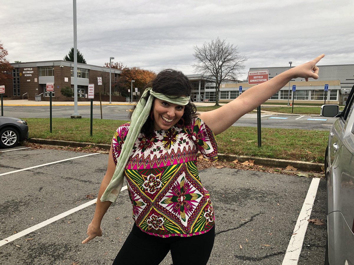 srabusch's tweet photo. I miss being “spirited” with you all!  But i know that we need to be “Stayin’ Alive”! Happy throwback Thursday @FCPSHayfieldSS #quarantinehocofaculty @HayfieldSGA https://t.co/XRJKdabMpa