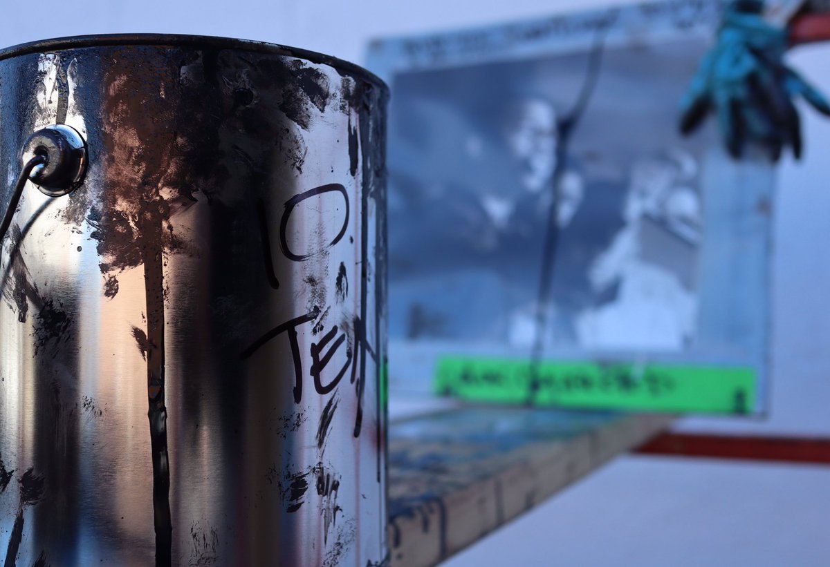 Both lifts are equipped with multiple reference images of Lewis that the teams use as their blueprint for their work.