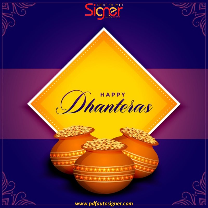 pdfautosigner's tweet photo. On this auspicious day, may your life shine like gold, shimmer like silver, and dazzle like platinum! Happy Dhanteras!

#Dhanteras #Dhanteras2020 #pdfautosigner #digitallysignPDF #bulksigningsoftware https://t.co/QeDpqj4r6E