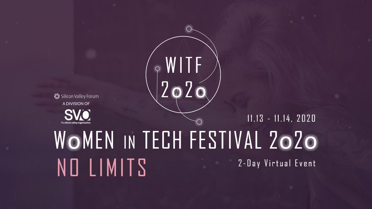 Thrilled to be speaking at @SVForum's Women in Tech Festival! They're going GLOBAL this year uniting women all over the world to support equality &amp; celebrate Women in STEM this Nov. 13-14! Get 30% off: WITF30 #SVFWiTF20 bit.ly/39SSuPN