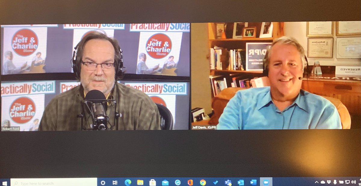 contactjeff's tweet photo. Another Thursday, another recording of the #PracticallySocial podcast with my co-host @cbirney. We talked about a promising new social media platform and a really disturbing one. We’ll let you when it’s ready! Available for free wherever you get your podcasts. https://t.co/W0YvHgpDfG