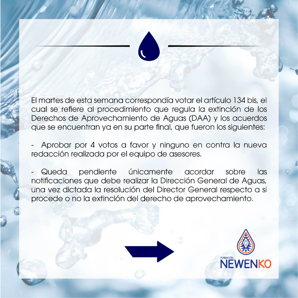 FundacioNewenko's tweet photo. Desde Fundación Newenko compartimos el seguimiento legislativo a la reforma al Código de Aguas correspondiente a la semana del 9 de noviembre.
#newenko #sinpresionnohayagua #codigodeaguas #seguimientolegislativo https://t.co/XoNWuoub1f