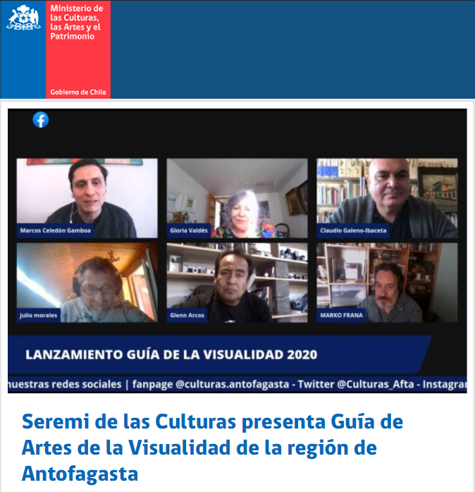 Culturas_Afta's tweet photo. 📰 NOTA | Seremi de las Culturas @gloriarvaldes presenta Guía de Artes de la #Visualidad de la región de #Antofagasta.
💻El documento online reúne las obras de 27 artistas locales, quienes participaron de la convocatoria Plan Culturas 👍

➡️Más información https://t.co/XSZ3nN7f7E https://t.co/J1jyiCkLMV