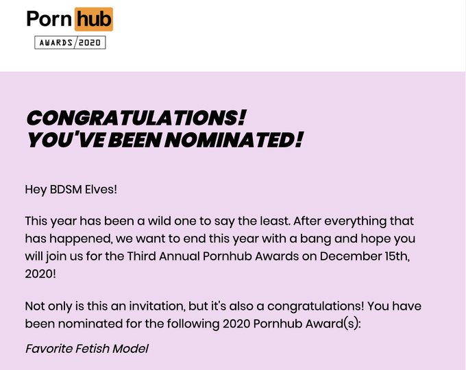 Sooo Amazing News!  We have been nominated as Favorite Fetish Models!  ❤️ thanks y&rsquo;all! 🔥 @Pornhub   @PornhubModels <a href="/tag/phworthy"class="tags"><span>#phworthy</span></a>