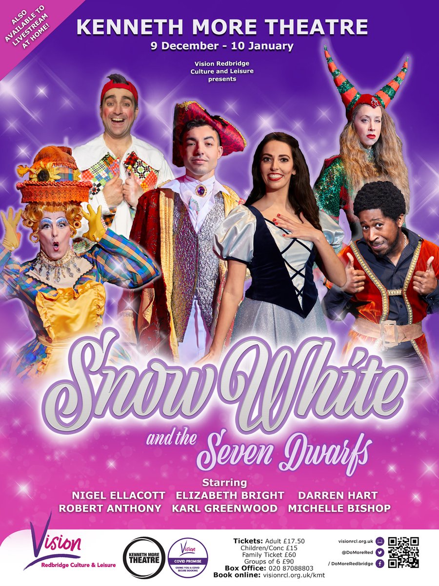 KMTheatre's tweet photo. Tickets are selling fast with some performances nearly sold out! ๐ Book online now at https://t.co/DkjGBP0WYZ
#panto #ilford #redbrige #theatre #itsbehindyou #pantomime #livestream #liveperformance #christmas #snowwhiteandthesevendwarfs https://t.co/FDV1kSdk03