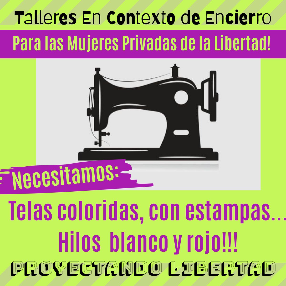 TatiNawelkir's tweet photo. #ProyectandoLibertad
📣Necesitamos telas e hilos para las #MujeresPrivadasdelaLibertad ♀️🙏🏽 de la ciudad de #Trelew! https://t.co/XxtaKanDVI