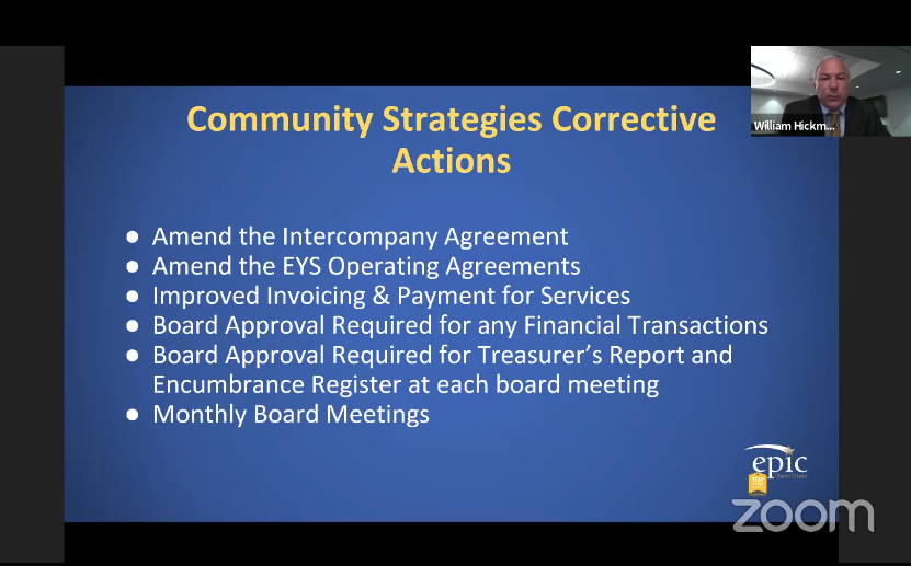Bill Hickman, attorney for  @EpicCharter, is now describing to the  @oksde board the voluntary corrective actions the schools have taken so far following the audit findings.