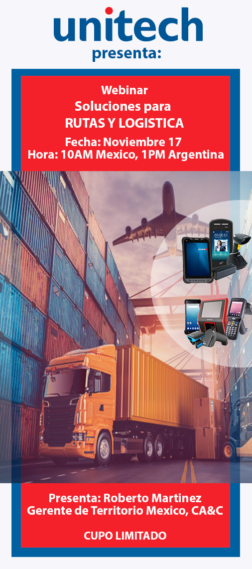 UnitechLatam's tweet photo. Te invitamos a nuestros Webinars de Soluciones. 
Martes 17 Logistica y Rutas, registrate en el siguiente enlace para participar. Te esperamos!
https://t.co/29KJe6QlFA https://t.co/48WRN4AxfC