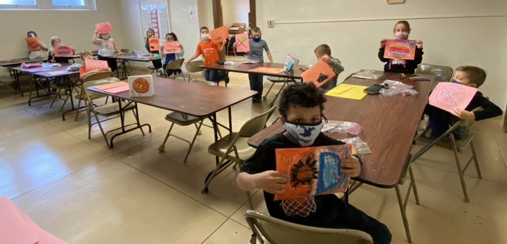 ArtAndMsG's tweet photo. We read aloud The Dot by Peter Reynolds in all four Byesville #secondgrade art classes today, then everyone created their own dot! #artclass #ColtReadAloud @jennoevancho @RHLSD_Colts https://t.co/f757YK1Ahl