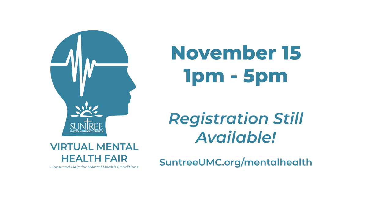 SuntreeUMC's tweet photo. Join us for an afternoon of powerful conversations lead by local and national leaders in the mental health field. Go to https://t.co/fOdGtUq7Ou for information and registration. https://t.co/ZPq8K7wcBE