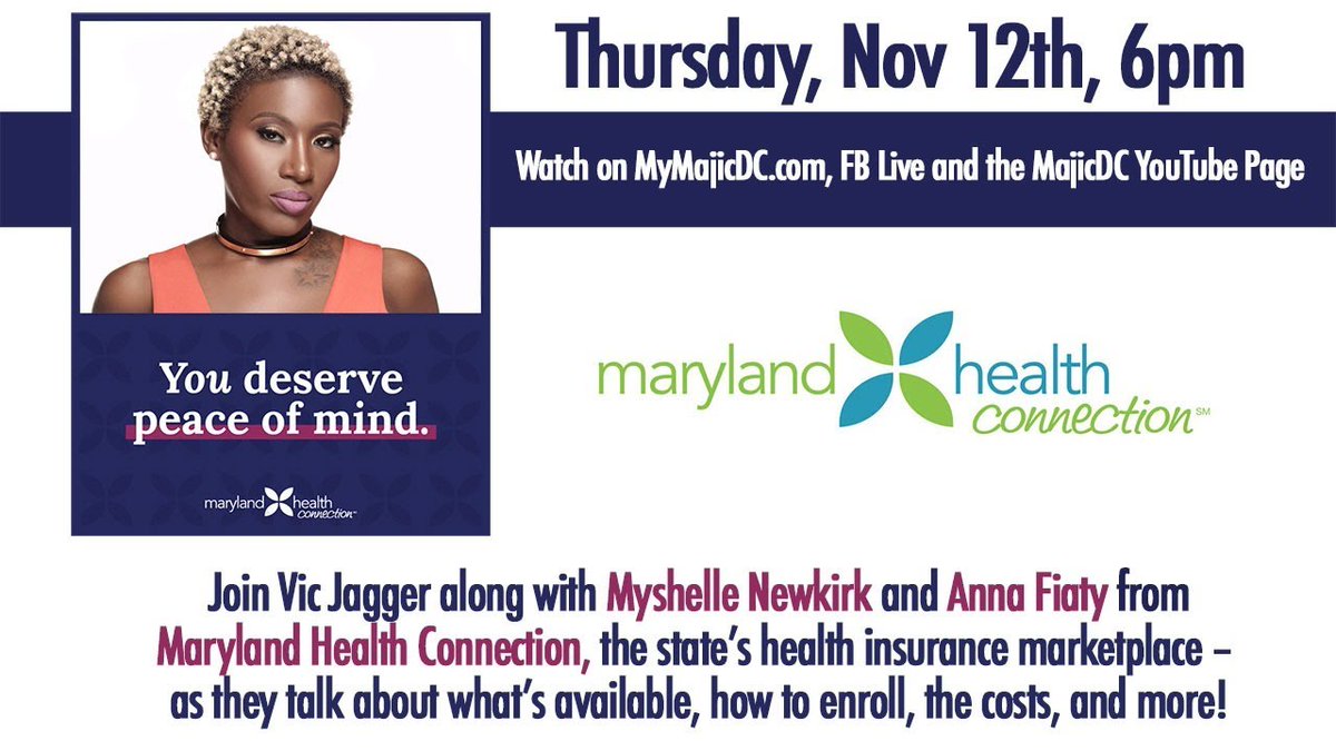 HCDI_Inc's tweet photo. Happening Now!
Mychelle Newkirk and Anna Fiaty from Maryland Health Connection talk about what’s available in the state’s health insurance marketplace, how to enroll, the costs, and more!
Watch on https://t.co/mnbAK3BkC2, FB Live and the MyMajicDC YouTube Page!
#MHC #PGCDSS https://t.co/WP3PDkl8eR