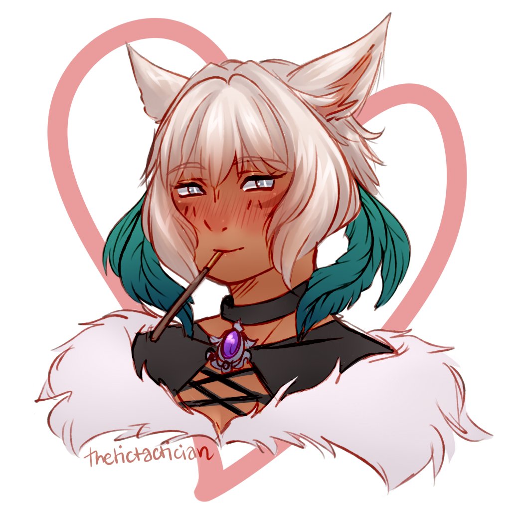 I am late but... Y'shtola for pocky day... 🐱🍫✨