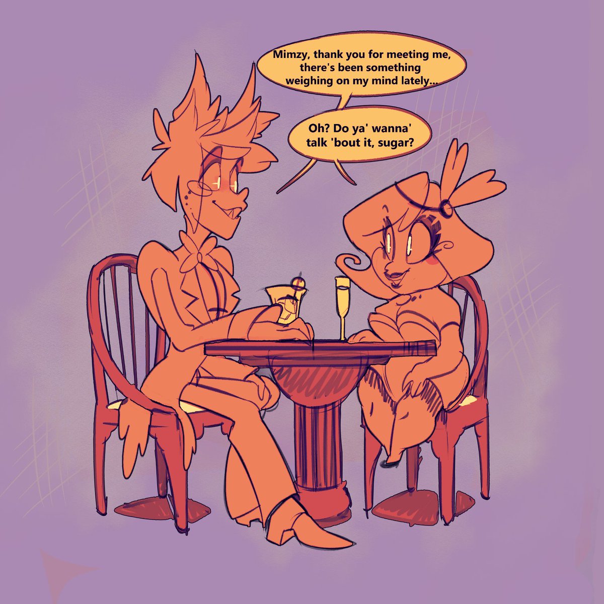 MallowtonMouse's tweet photo. 💜 #almimzyweek 💜 #hazbinhotelcomic 

A little comic for Day 4; Love Language (which might not be exactly the same between the two of them, lol)✨

#HazbinHotel #HazbinHotelFanart #HazbinHotelAlastor #mimzy #comic #comics https://t.co/nLDkqFpezr
