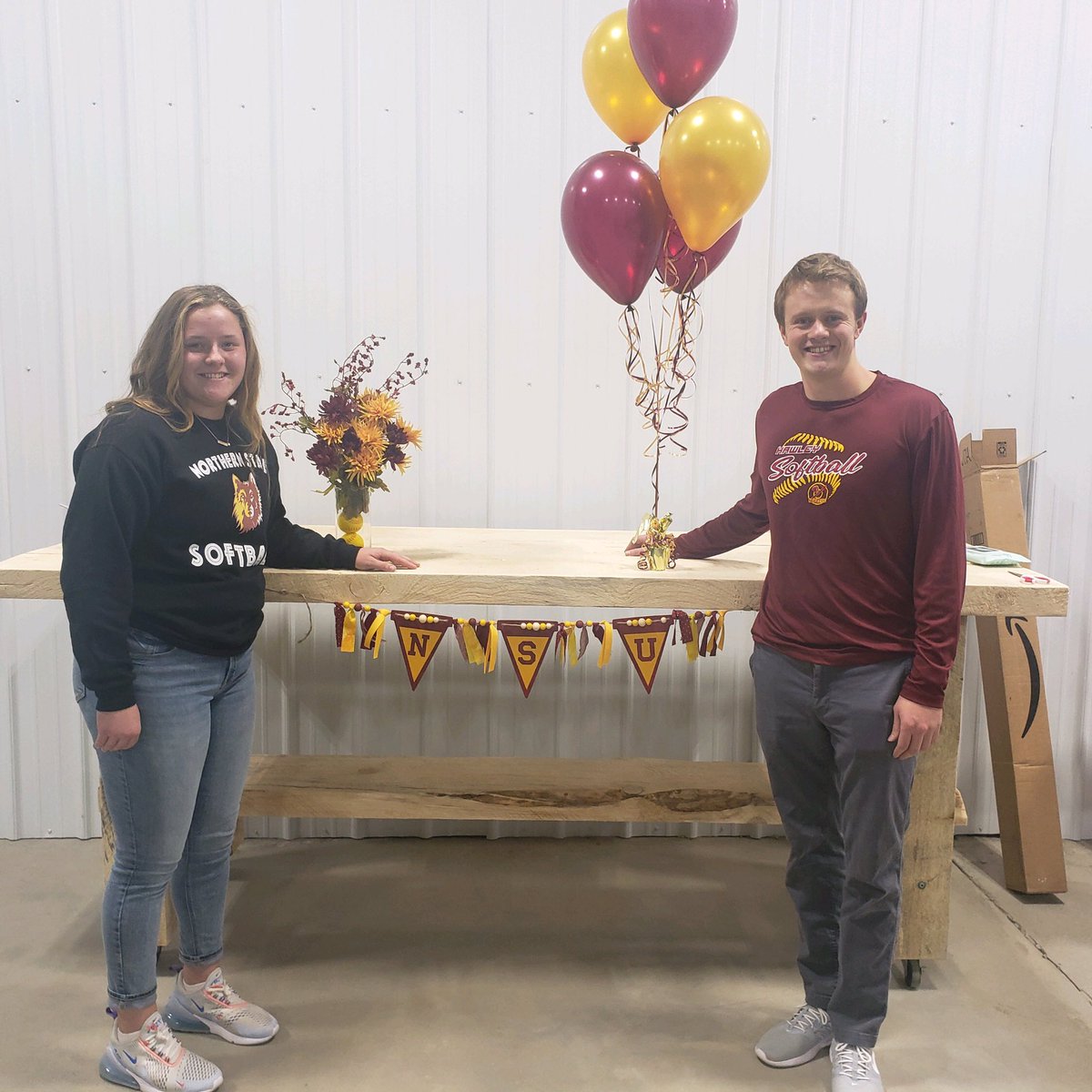 Congratulations to <a href="/abigail_rux/">Abigail Rux</a> on signing her NLI yesterday to play softball at Northern State University! Her teammates and coaches are excited to see her career continue with <a href="/NSUWolves_SB/">NSU Softball🥎</a> #NuggetPride #GoWolves