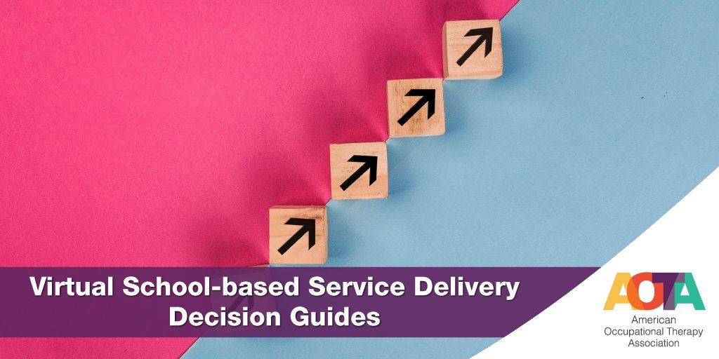 AOTAInc's tweet photo. When working in the school setting, progress monitoring and documentation are important parts of carrying out the OT process. Read our #AOTADecisionGuide for tips on what OT practitioners should consider when monitoring a student’s progress via telehealth. https://t.co/WWyW4HaEzK https://t.co/dDaEQrnB39