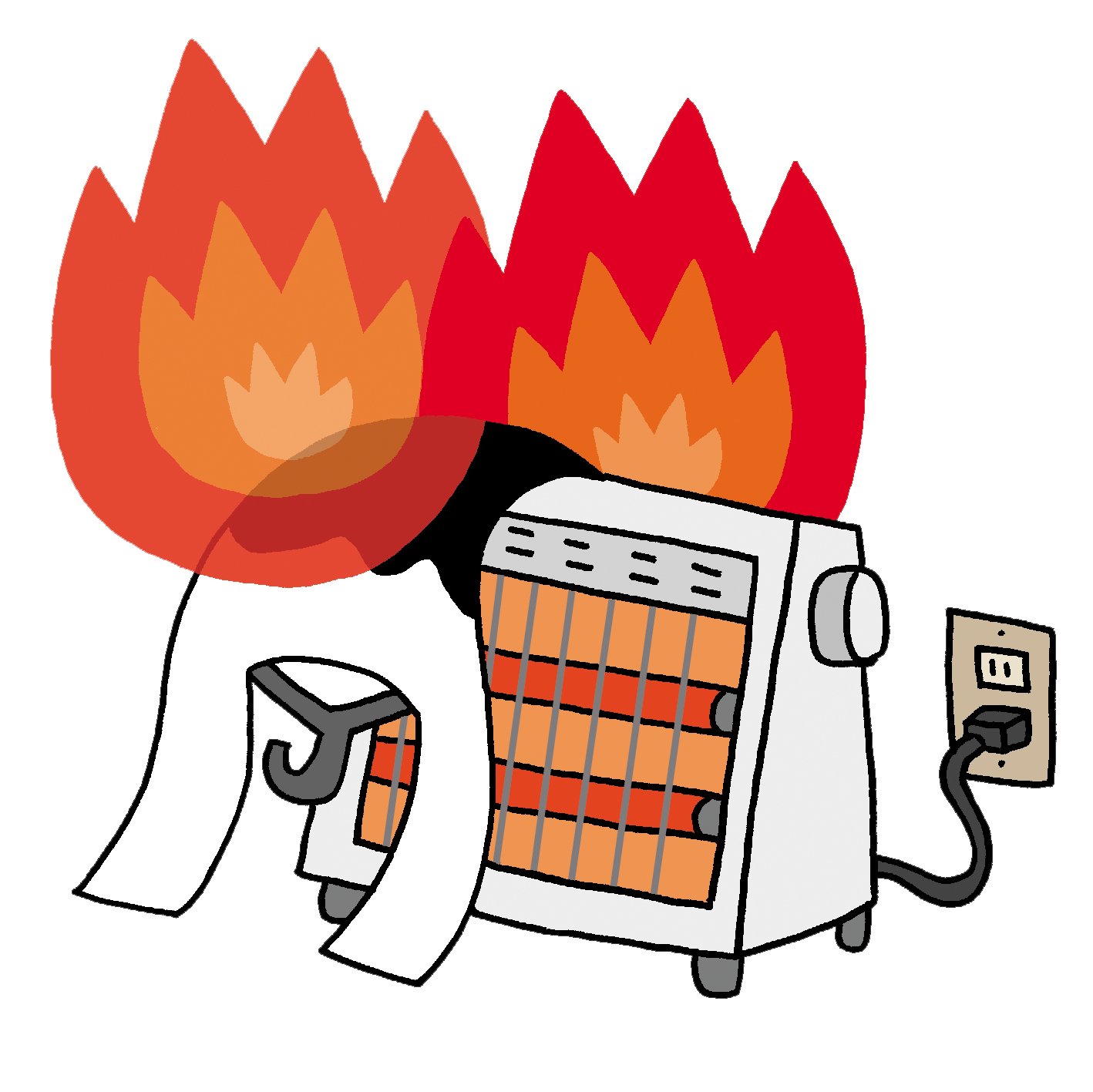 防災無料イラスト 火災関係のイラスト 物の落下による通電火災 コードの損傷による通電火災 地震火災 住民の初期消火 T Co Lghoxtccsm 今週は9日から15日まで秋季全国火災予防運動なんですね うちのあたりも消防団の方が火の用心の呼びかけを