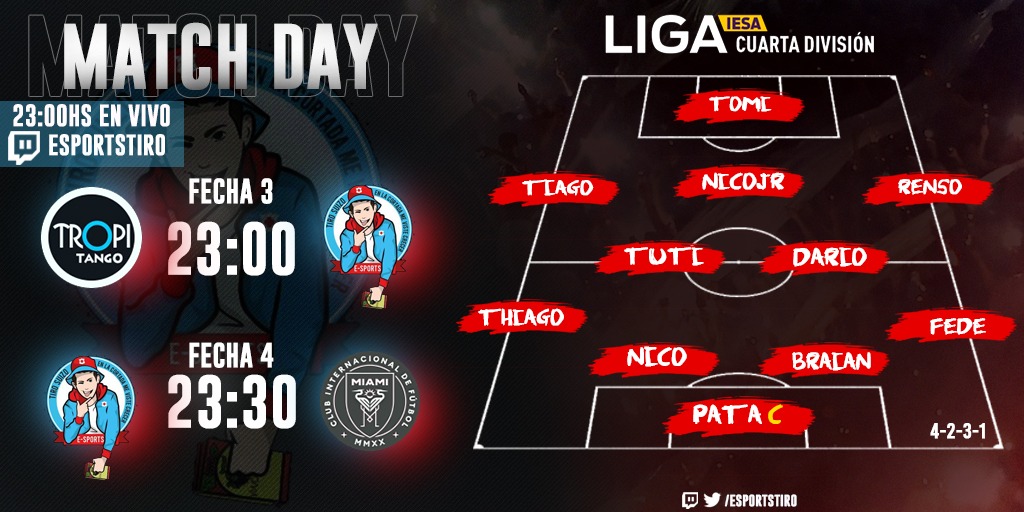 eSportsTiro's tweet photo. Hoy se disputa la Fecha 3 y 4 de la liga y asi Forma Tiro Suizo🔵🔴

23:30 🆚 #QPesto

00:00 🆚 #Tropitango

Vamos que es hoy🔵🔴💪 https://t.co/xcow8sgvs7
