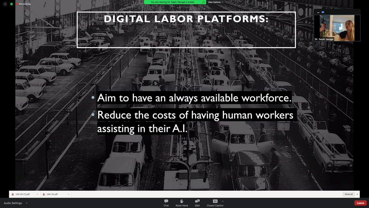 PugetSoundWUD's tweet photo. Great talk on "A Future of Work for the Invisible Workers in A.I." Thank you Saiph Savage for the presentation!
https://t.co/ptavECSMyL
#PSWUD #PSWUD2020 #Tech #conference #Seattle #UX #Design #UserExperience #WUD #AI https://t.co/KZVz1BM78v