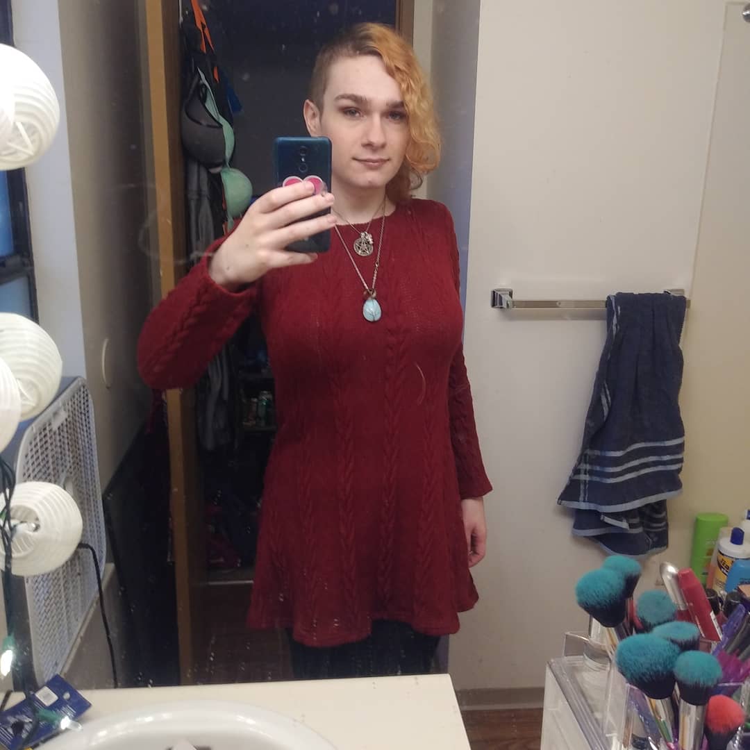 ghostgirly69's tweet photo. I got a sweater dress yay!!! #transgirltwitter #transgender #mtf #dress #dresses https://t.co/vZbU1KonFU