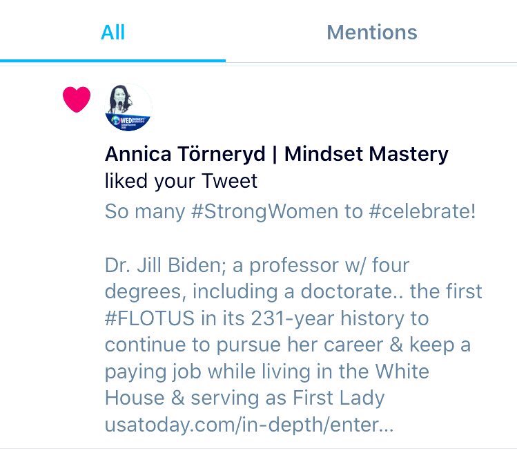 MsRMerry's tweet photo. When a #StrongWoman likes your #StrongWomen tweet!🙌

Thank you @ATorneryd! 

You’ve #inspired so much of what I have #achieved since I met you.. Can’t wait to attend a #FaceToFace event again!

#IfWeSeeItWeCanBeIt #WomenInLeadership #Global #OneTeam  #WeRise #TeamBalance #OneMMC https://t.co/SaEvUGLUkX