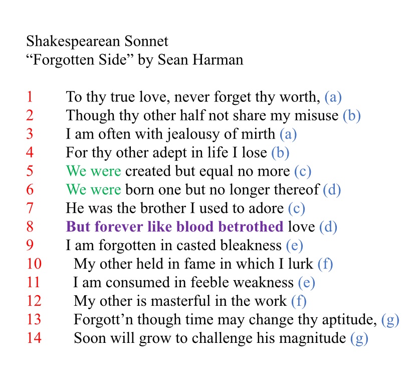 This is my Shakespeare Sonnet for English. It is written form the perspective of my left (non dominant) hand. #DualCreditEnglish #KleinCain #AdvancedAcademics <a href="/KleinCain/">Klein Cain HS</a> <a href="/calibanstribe/">Kim-Ling Sun</a>
