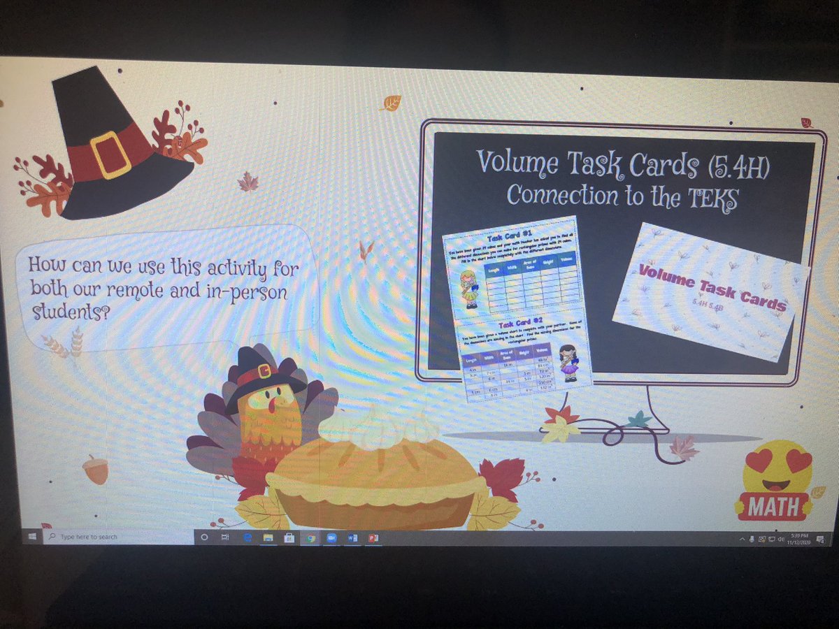 AReneeQ11's tweet photo. #cisdmathinaction Love getting these resources in trainings! I can’t wait to bring the Bingo game to my zooms &amp; google slide tips  for everyday welcome slides &amp; virtual task cards for my virtual classes in my 5th grade measurement unit! @ConroeISD @CISDCandI https://t.co/QB887NDW3d