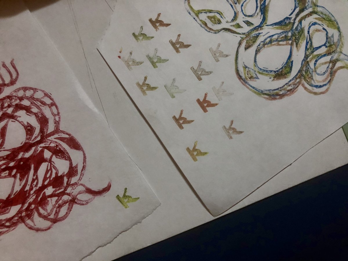 DesignsKalohe's tweet photo. Made my own chop while doing test prints https://t.co/PvJ1TrOBNR