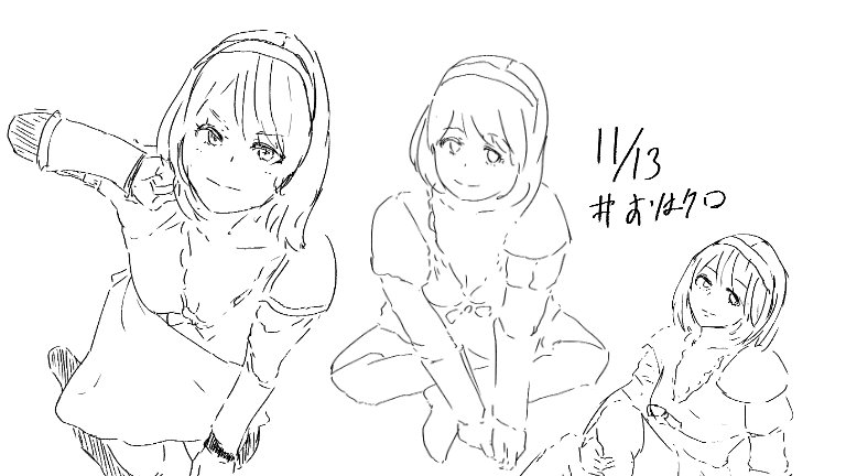 ブーツの焦げ茶色で境目見えなくて輪郭取るの難しい。顔の有無で完成度段違いなのでせめてそこまでは間に合わせるように次からは工夫する。
#おはクロ 