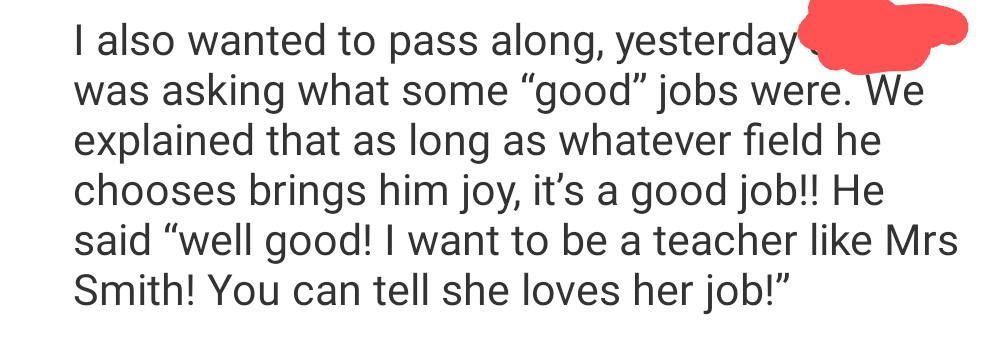 Laura_Smith14's tweet photo. Received this note from a parent today, just what my teacher heart needed! This year has been a challenge, teaching in seat and online at the same time is difficult. But, despite the challenges I still love what I do and the students I get to share that passion with ❤️ https://t.co/sT9sUZlmpZ