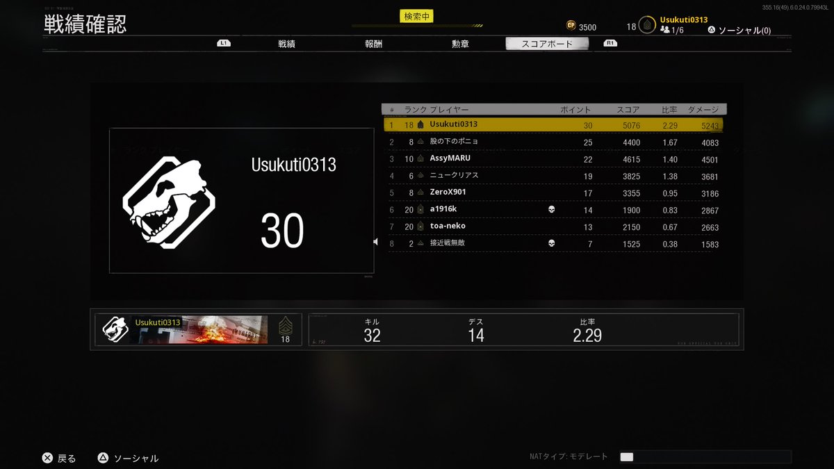 FFAにて1位！！！
やったぜ！！
 #CoDBOCW