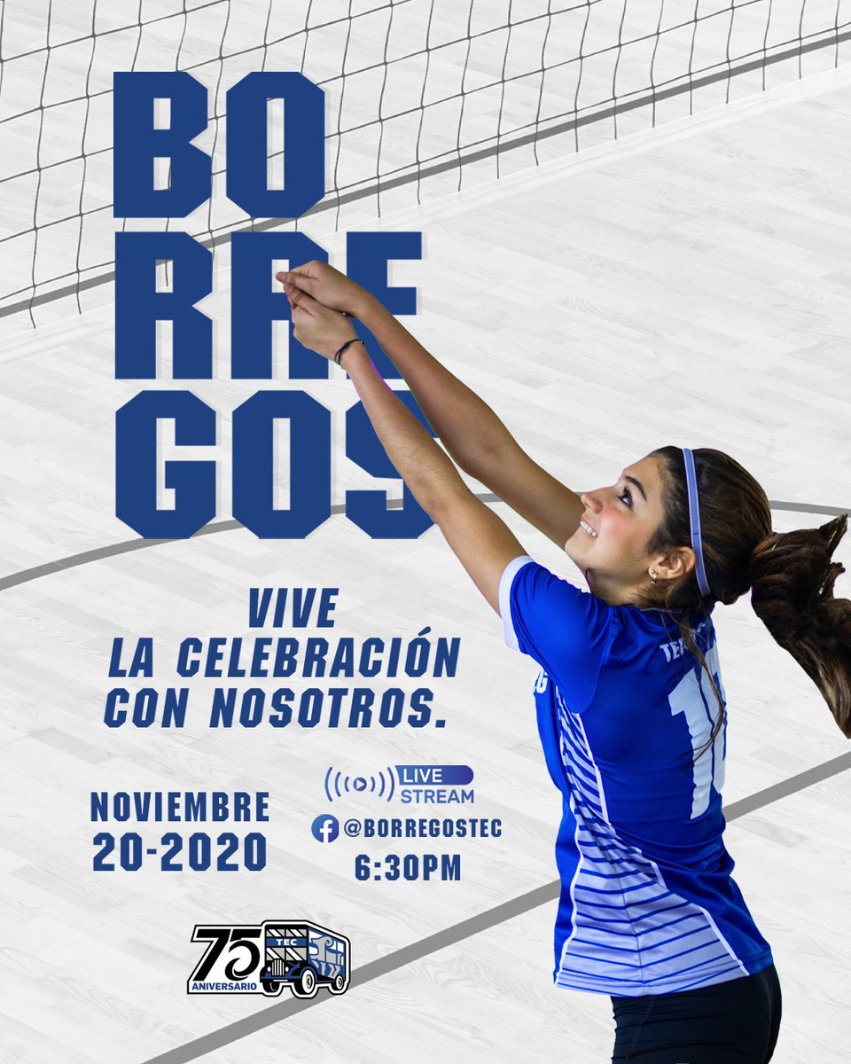 El programa deportivo universitario más grande en el país celebra su 75 aniversario y tú no puedes faltar, acompáñanos este próximo 20 de noviembre a partir de las 6:00 pm (CDT)  👉facebook.com/BorregosTec #BORREGOS75