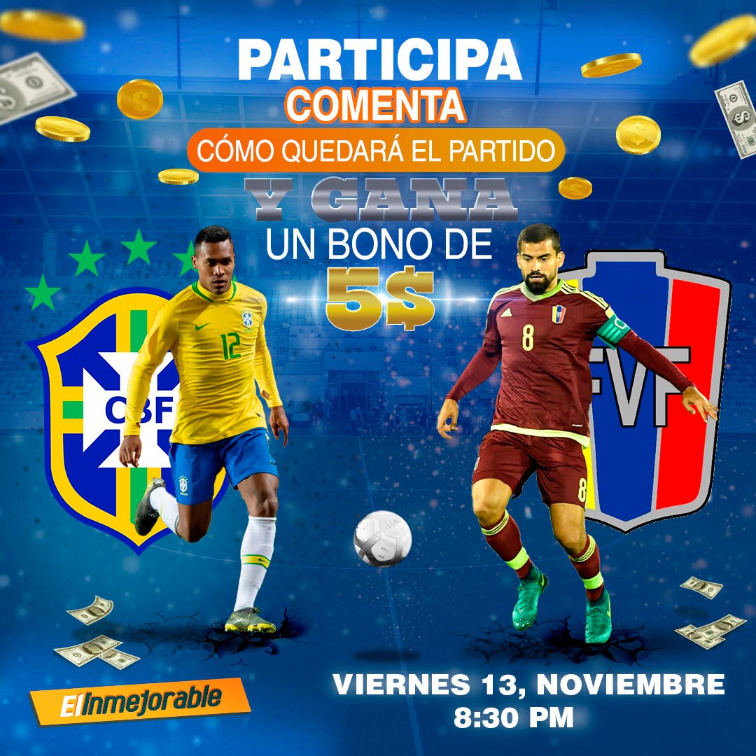Corre a <a href="/Elinmejorableof/">ElInmejorable</a> en instagram y con solo acertar el resultado del partido gana 5$ en bonos para jugar en la plataforma