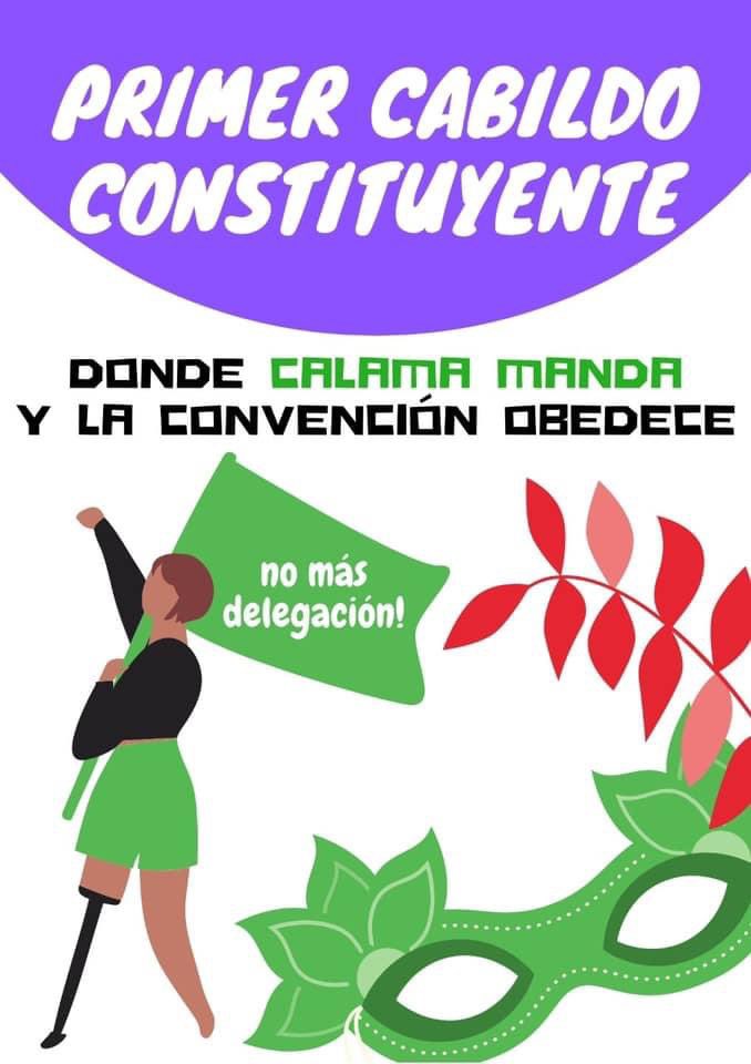 MesaVida's tweet photo. #VamosTodes al #CabildoConstituyente para que #Calama Mande y la Convención Obedezca. Vamos por el #MandatoConstituyente, para NO delegar la soberanía, sin mandato popular, asambleario y desde los y las que luchan. Vamos Todes Al Cabildo Virtual. https://t.co/7gplP6xRyg