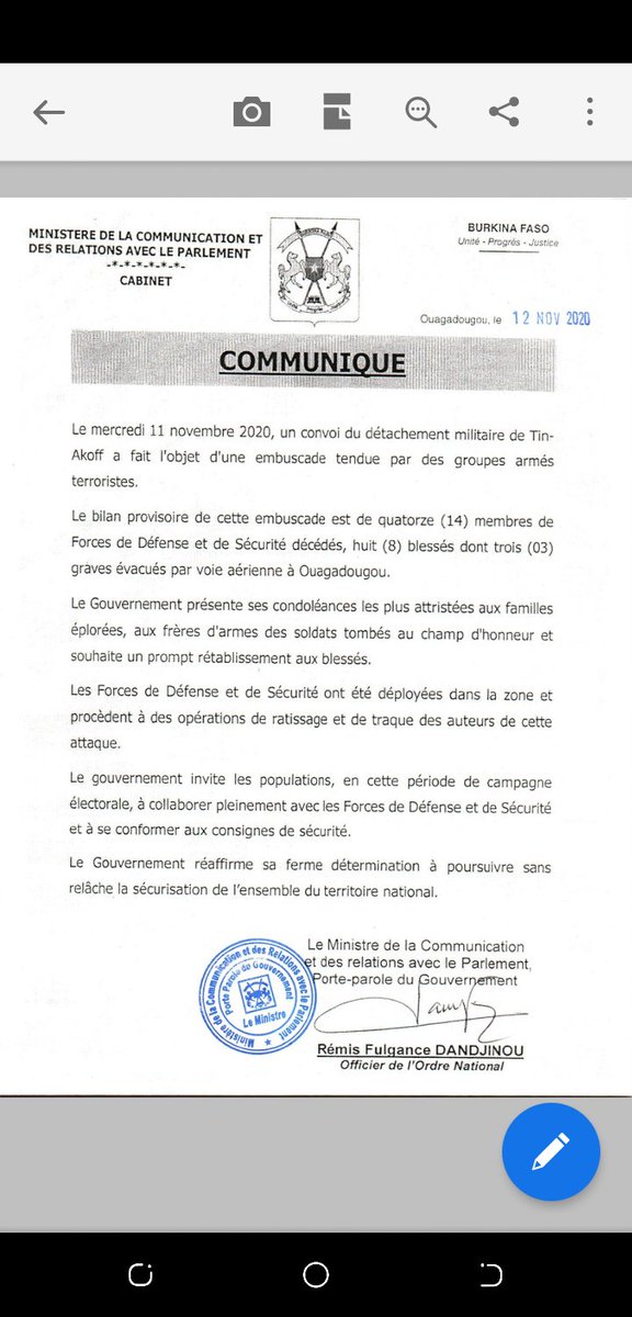 Simongongo's tweet photo. 14 soldats tués dans le sahel #BurkinaFaso (porte-parole du gouvernement) https://t.co/OT3Wb7fA8t