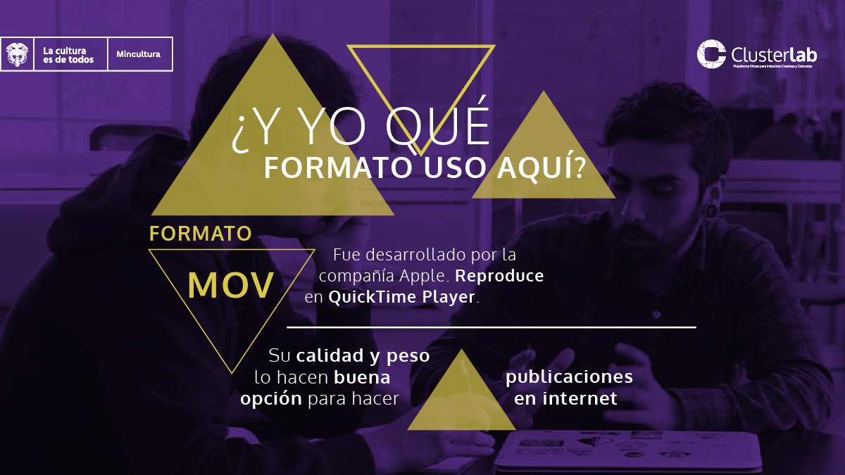 clusterlabco's tweet photo. #AprendeConClusterLab
¿Conoces el formato MOV? Aprende con nosotros sobre este formato de Apple.
#proyeccióndeimpacto #clusterlab #industriacreativa #IndustriaCultural
#EdiciónDeVideo https://t.co/C4StA3nOIX