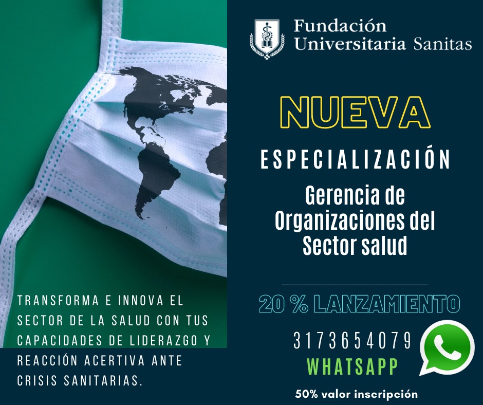 UNISANITAS1's tweet photo. Con el lanzamiento de la #nuevaespecialización en #GerenciadeOrganizacionesdelSectorSalud se ha aplicado un descuento especial para quienes se encuentre interesados en realizar su proceso de formación para este 2021.

#vivetumomento y #estudiatupasión https://t.co/hQmO2MuEXo