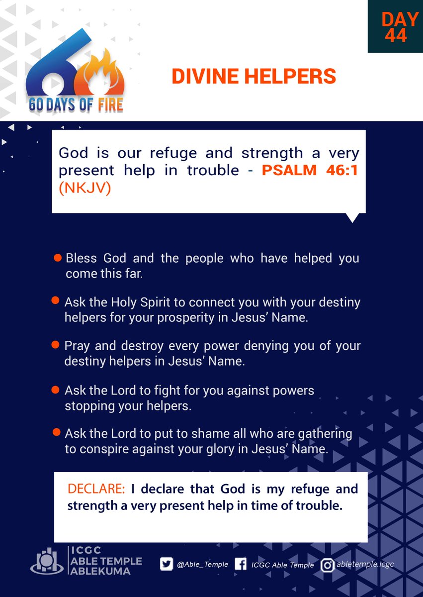 Able_Temple's tweet image. Day 44
#DivineHelpers
#60DaysofFasting 
#ICGCAbleTemple 
#WeAreICGC