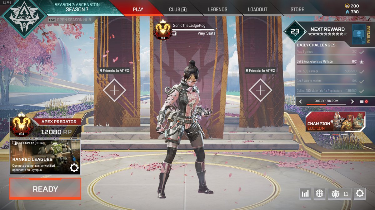 I'm interested in this Pred grind, but I'm lacking equally skilled people to play with round the clock.

I'll play NA and Asian Servers.

Can play Wraith and Bloodhound.

I'd love to play with some big names aswell.

Tag some GOAT's who might be keen to play.

RT's appreciated ❤️