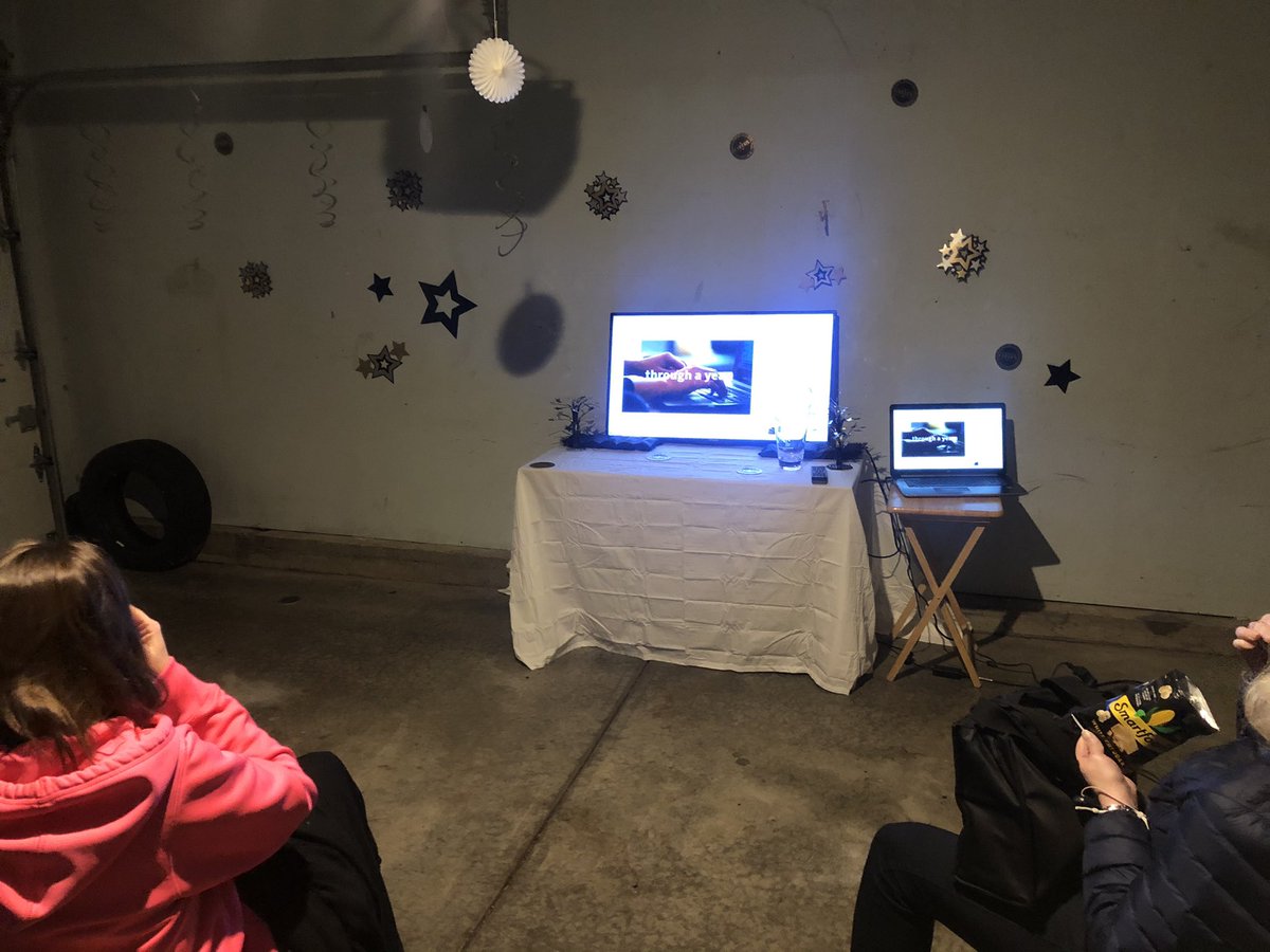 Watching the  #2020Blacksmiths in my garage with my family and close friends! <a href="/CincinnatiPRSA/">Cincinnati PRSA</a>