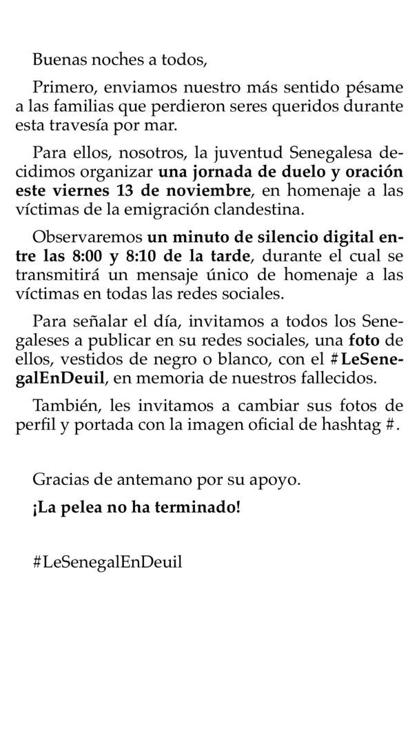 papedemba_d's tweet image. Voici le Programme officiel de ce vendredi 13 novembre sous format texte en version Française, Anglaise et Espagnole. #LeSenegalEnDeuil