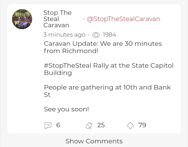 I expect that this Parler account is following