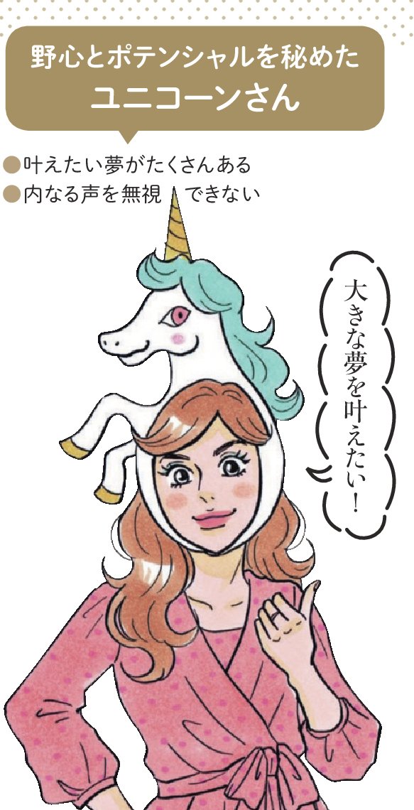 好評発売中 ジェーン スー新刊 女のお悩み動物園 公式 この夢は叶うものなのかな そう悩むあなたはユニコーン女子かも 特徴 叶えたい夢がたくさんある 傾向 内なる声を無視できない 弱点 自らブレーキをかけることも 生息地 美しい