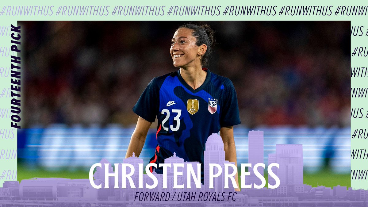 RacingLouFC's tweet photo. 🎆 Here's your finale. 🎆

@ChristenPress is on our side!

#RunWithUs | https://t.co/H2kbLpdCsz https://t.co/qH3b3NVEtz