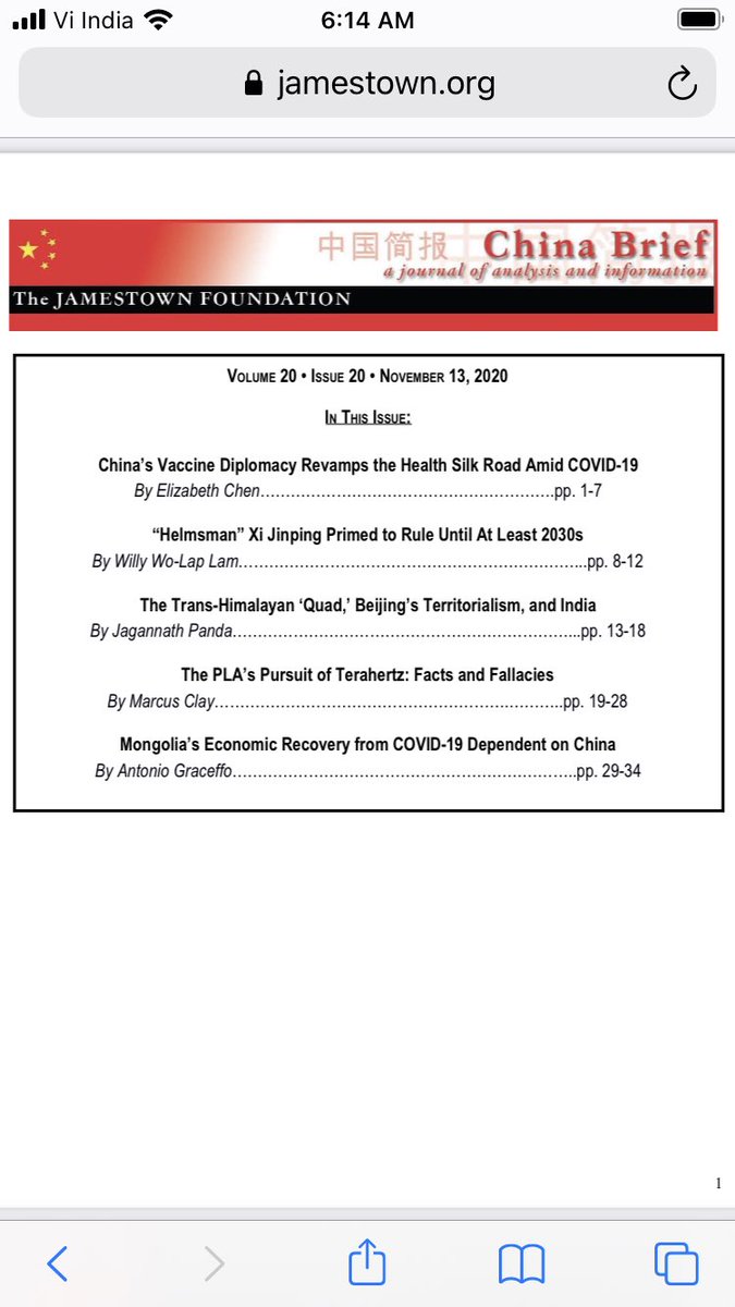 jppjagannath1's tweet photo. My @ChinaBriefJT Featured Article @JamestownTweets on ‘The Trans-Himalayan #Quad, #Beijing’s Territorialism, &amp; #India’. I argue, India should be mindful of #Himalayan Quad of #China-#Nepal-#Pakistan-#Afghanistan. https://t.co/CaQXTHZwXo 👇 https://t.co/VriSkM0YPb