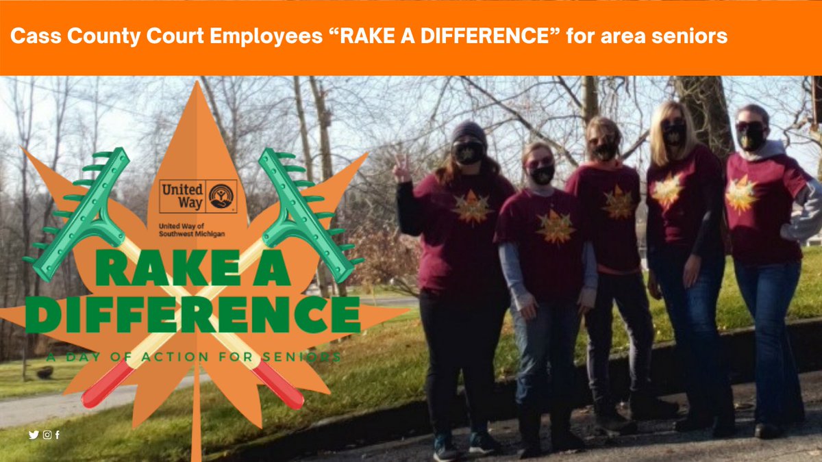 CassCourts's tweet image. Our Court employees joined other area volunteers today raking leaves for Cass County seniors as part of United Way’s Rake A Difference - A Day of Action for Seniors. #Rakeadifference