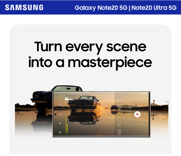 We #love this <a href="/samsung/">Samsung Electronics</a> phone! Shoot and capture what you love in pro-grade 8K video with the Galaxy Note20 5G and Note20 Ultra 5G. Take control of your shot with ISO, shutter speed, manual focus and more options in Pro Video mode for director-level precision. Interested? Call us.
