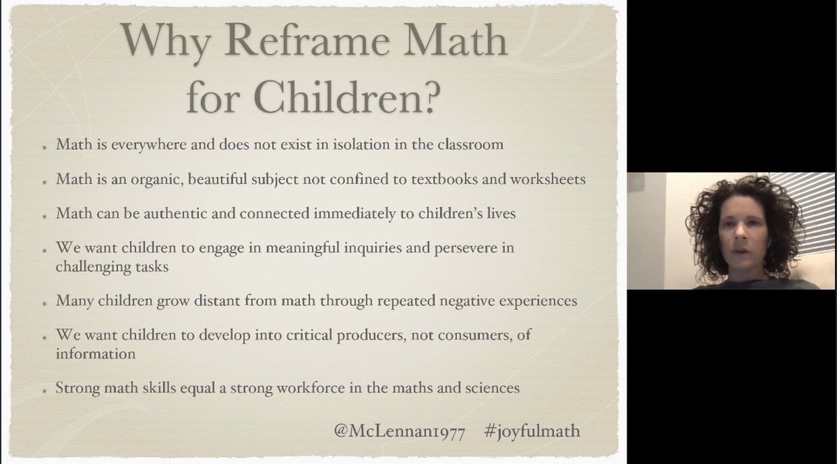 MelissaSeco's tweet image. Thank you @McLennan1977 for an inspiring webinar tonight #Joyfulmath! I loved all the ideas of finding math in the outdoors, through art, etc. It was also great to “see” so many family colleagues @AZTeaches @jnovakowski38 @Kinder_106 @classroom106