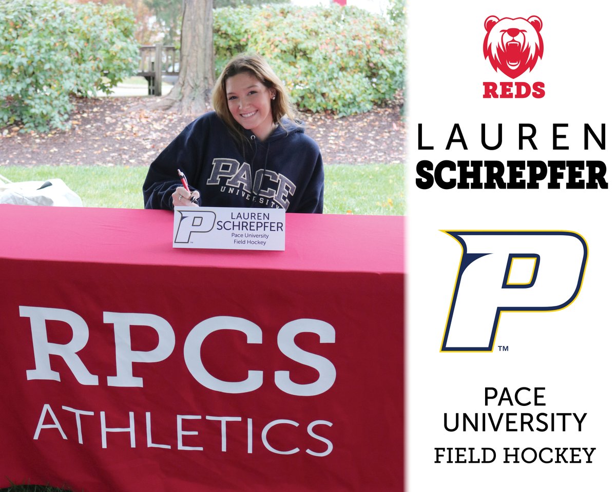 RPCSathletics's tweet photo. #nextlevelREDS Lauren Schrepfer has signed an #NLI to join @PaceFieldHockey. 🏑Congratulations, Lauren! #classof2021 #RPCSpride @PaceUniversity https://t.co/0zsXRB5k2U