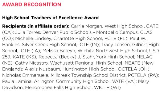 NAEmmanuele's tweet photo. I'm honored to receive a Teacher of Excellence Award @ncte. Thank you to @anyeholt & @JENTONEY @PCTELANews for your support.
I'm indebted to my teacher friends @LiteracyAGE, @ncte_cel, @MillcreekSD, & Twitter.
#NCTEVillage #leadELA https://t.co/d440aKkIGZ